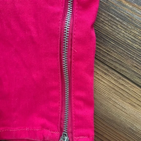 Toxic Women's Size 7 Pink Denim Ankle Zip Skinny Jeans Rave, Boho, Skater - Picture 5 of 10